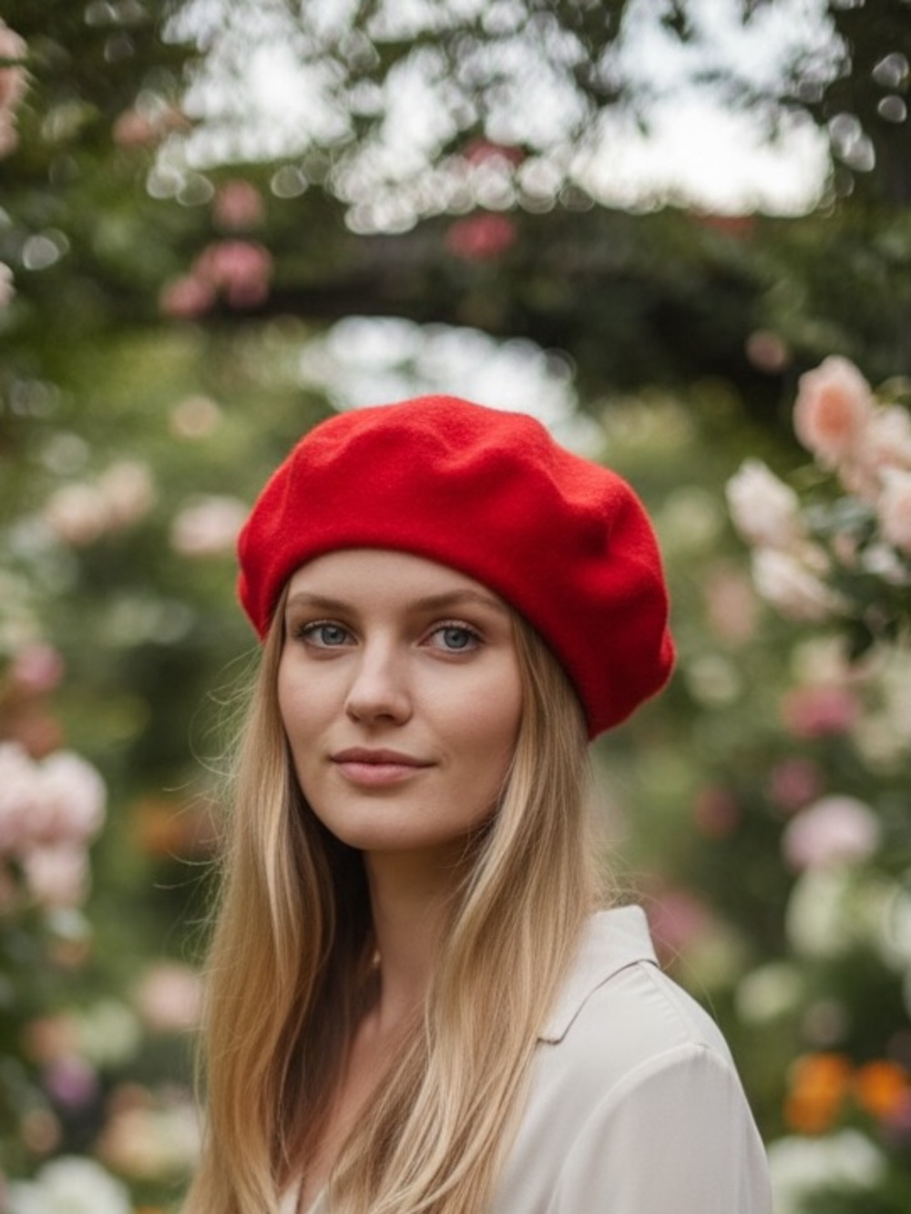 Red Wool Beret NWT Designed in France Hat New Souvenir or Costume Artist Cosplay